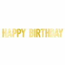 Foil Happy Birthday Banner Gld