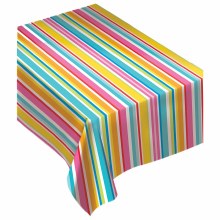 Multicolor Stripe Flannel Back Tablecover