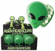 Candy Alien Head Sours Tin 1oz