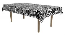 Zebra Print Plastic Tablecover