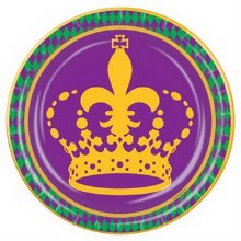 Mardi Gras Plate 7in Crown