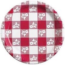 Red Gingham 9in Plate