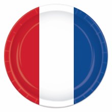 RWB 9" Plates 8ct
