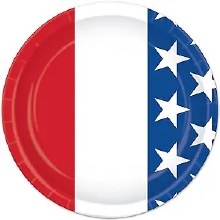 Patriotic 7in Plates 8pk