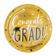 Congrats Grad 10.5in Gold Plates 8ct