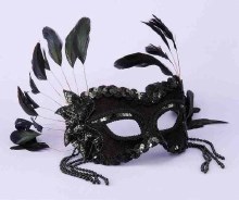 Mask 1/2 Black/Beads