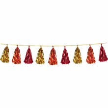 Tassel Garland Gld/Org/Red Fall Colors