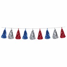 Tassel Garland Red/Silver/Blue