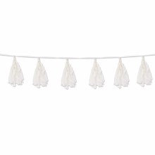 Tassel Garland ~ White Tissue ~ 8'