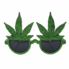 Glasses Pot Leaf Glitter