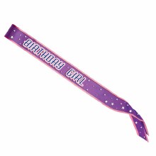 Birthday Girl Sash Satin Pink