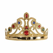 Plastic Jeweled Tiara Gold