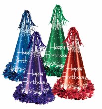 Fringed Foil Happy Birthday Party Hat