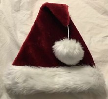 Hat Santa Velvet Plsh Burgandy