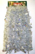 Garland Holo Slv Snowflake 10'