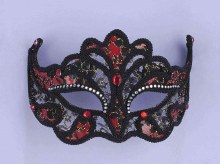 Mask Black Red Lace