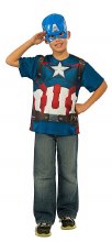 Capt America T-Shirt Child Lg