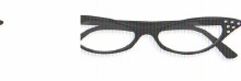 Glasses 50's Rhinestone Blk