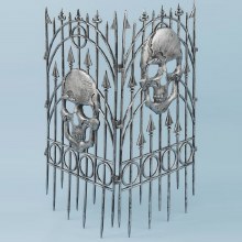 Fence 2 pc. Silver Skull