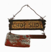 Sign Butcher Shop W/ Cleaver