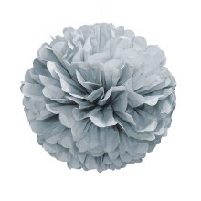Puff Decor 16" Silver