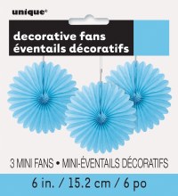 Fan Tissue Lt Blue 6in 3pk
