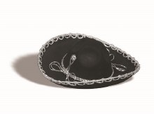 Hat Sombrero Black Silver OS
