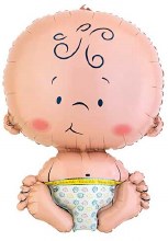 Gender Neutral, Baby Shape • Jumbo 32" Mylar Helium Balloon