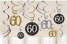 Sparkling 60th Swirl Decor 12pc