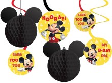 Mickey Mouse Hanging Swirl Decorations • 12 Count
