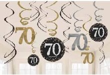 Sparkling 70th Swirl Decor 12pc