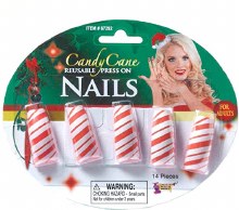 Candy Cane Press On Nails