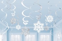 Hanging Snowflake Swirl Deco Value Pack