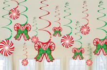 Candy Cane Hanging Swirls ~ 12 Pack