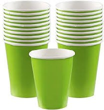 Solid Kiwi Green 9oz Hot/Cold Paper Cups ~ 20 Pack