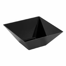 Black Plastic Square Bowls 3ct
