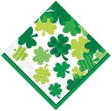 Blooming Shamrocks Beverage Napkins ~ 36 Pack