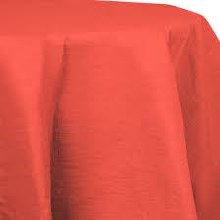 Coral Round Plastic Tablecover