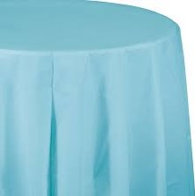 Blue Pastel Round Plastic Tablecover