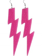 Earrings Lightning Bolts Pink
