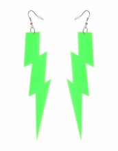Earrings Lightning Bolts Green