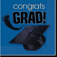 School Colors Blue Beverage Napkins 36ct