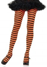 Tights Striped Blk/Orange