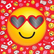 Valentine Emoji Lunch Napkins