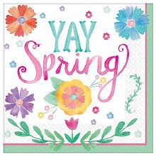Watercolor Spring Lunch Napkins ~ 36 Count