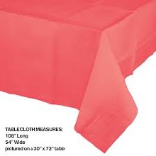 Coral Paper Rectangle Tablecover