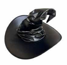 Witch Hat Black Faux Leather