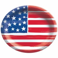 Painted Patriotic Oval Plates