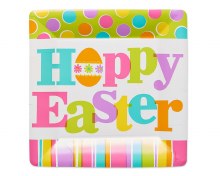 Easter Expressions 10in. Square Paper Plates ~ 18 Count