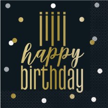Metallic HBD Lunch Napkin 16ct